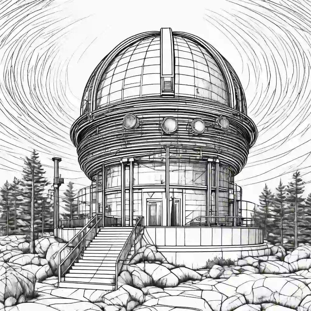 Observatories coloring pages